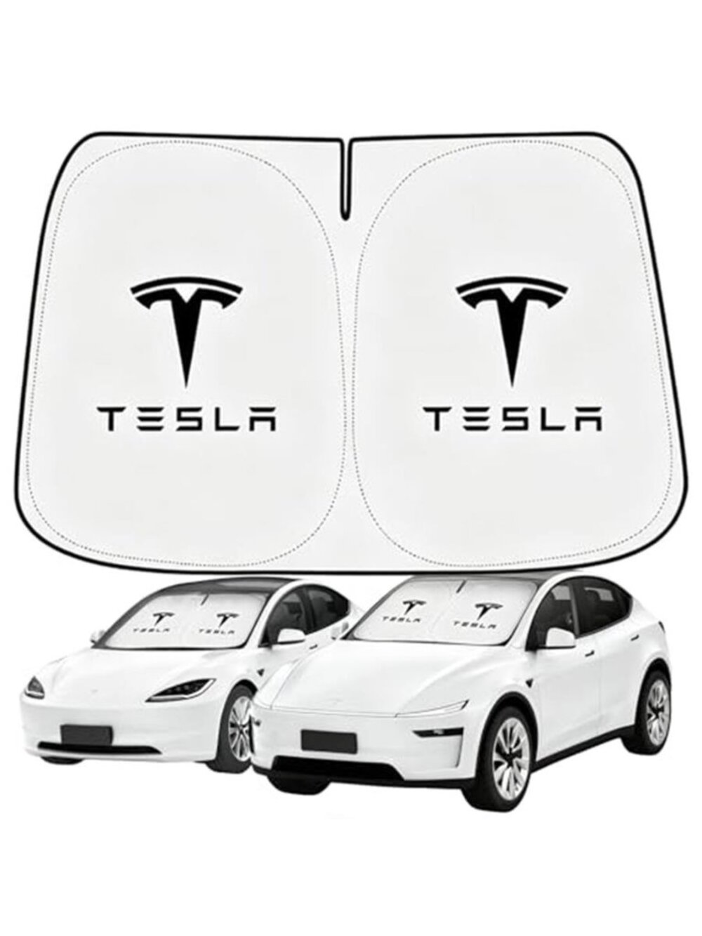 Windshield Sunshade for Tesla Model 3 & Model Y Digital Printed Double-Sided